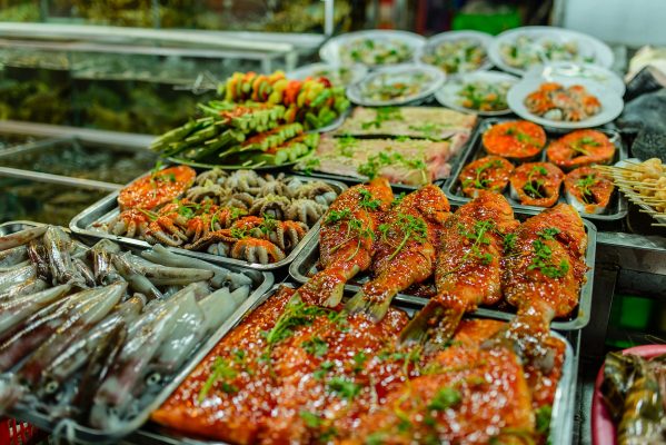 Seafood at night market in Phu Quoc